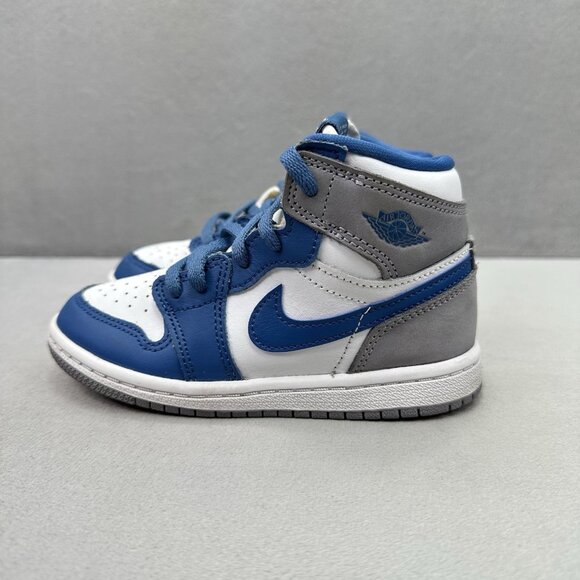 Nike Air Jordan 1 Retro High OG (TD) Size 9C Shoes 'True Blue' Athletic Sneakers - Picture 3 of 8